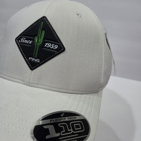NWT Ping White Baseball Cap 110 Flex Fit Tech - Picture 2 of 8